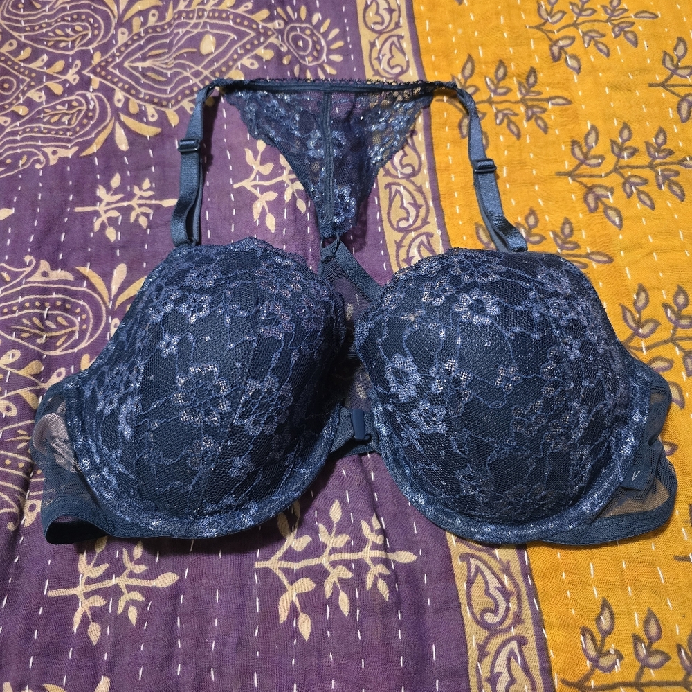Victoria's Secret Sexy Tee Lace Racer Back Demi Bra in Midnight Sea